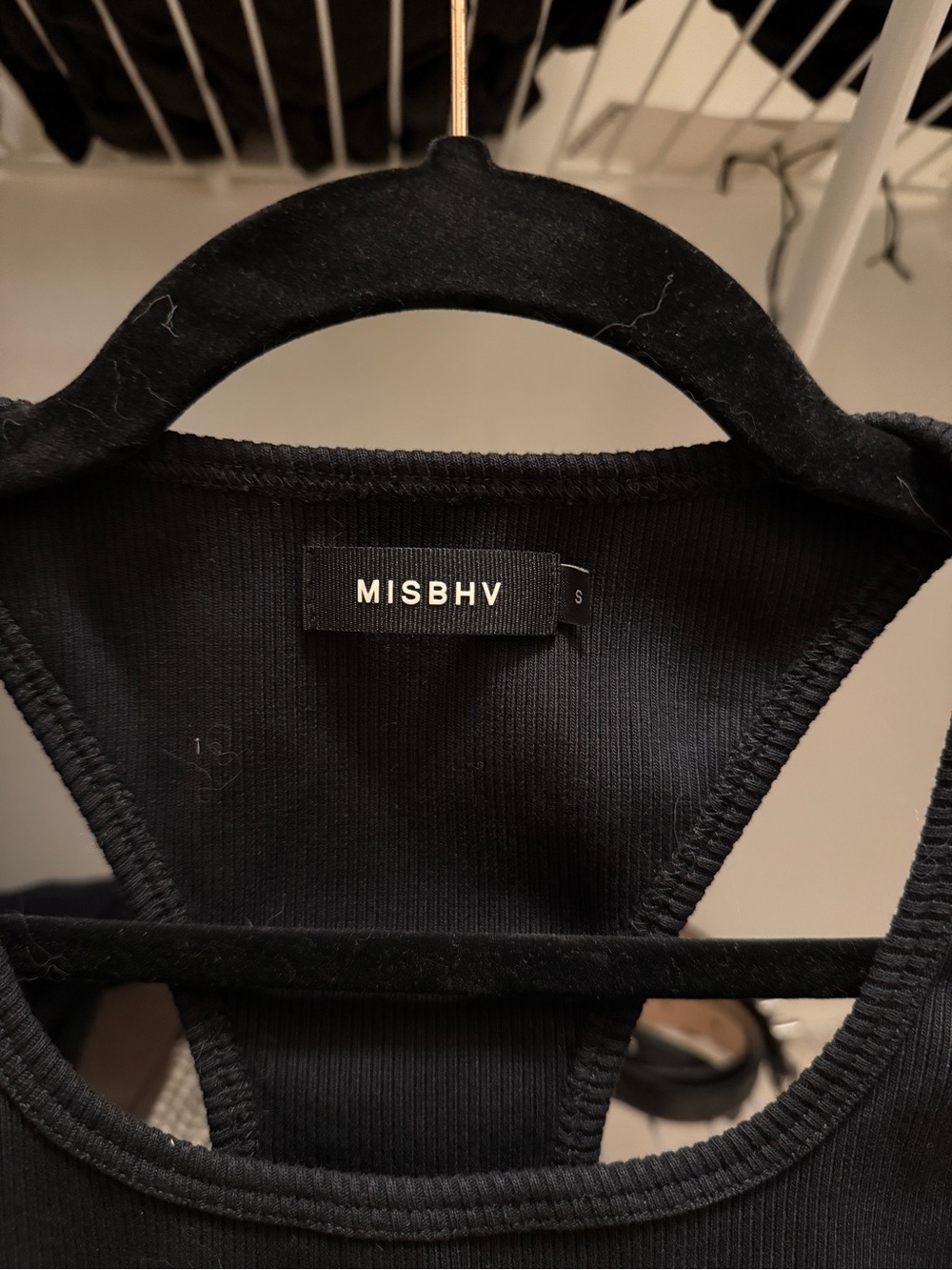 MISBHV Black Ribbed Racerback Tank Top - Picture 2 of 7
